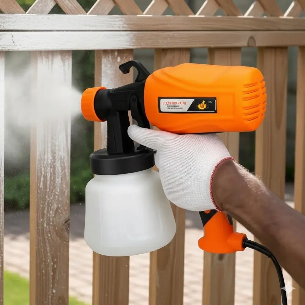 Professional Cordless Paint Sprayer 950ml, Industrial Anti-Clog Copper Motor, Quick-Change Nozzles (1.8mm & 2.5mm), Adjustable Patterns for Auto, Metal, Wood, Fence Restoration, Long-Lasting Battery, Easy 3-Second Clean
