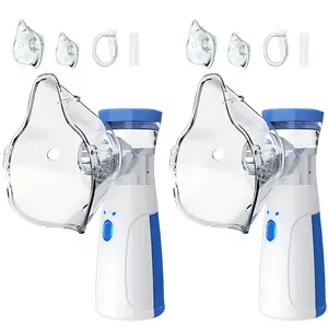 2pcs Nebulizer, Portable Nebulizer, Nebulizer Machine For Adults And Kids,For Breathing Problems, Nebulizer Masks And Adjustable Nebulization Rate Mesh Nebulizer With USB Power Cord, Facial Hydration (No Include Battery)