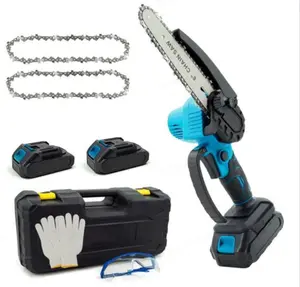 6 Inch Mini Cordless Chainsaw, Handheld Electric Chainsaw with Battery for Efficient Wood Cutting, Tree Trimming and Branch Trimming, Best Gifts, Blue
