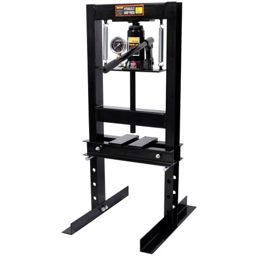 6Ton Bottle Jack Shop Press with Gauge, Bend, Straighten, or Press Parts, Install Bearings, U-Joints, Bushings, Ball Joints, and Pulleys,Black
