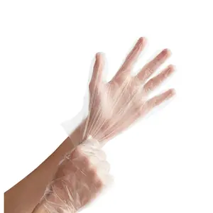 100 Pcs Disposable Plastic Gloves for Food Handling Kitchen Cleaning & Food Prep Safe Universal Size Dye-Free Service Gloves