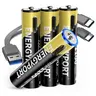 ENERGYPORT 4-Pack Rechargeable Battery Packs, 1.5V 1100mWh AAA Li-ion Universal Battery Chargers with USB-C Charging, Fast Charging, 1600 Cycles Constant Output, Over-Charge Protection, Easy Top-Up Charging Cable