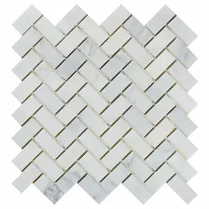 Calacatta Prestige (Asian Statuary) Herringbone 1x2 Polished/Honed Tile