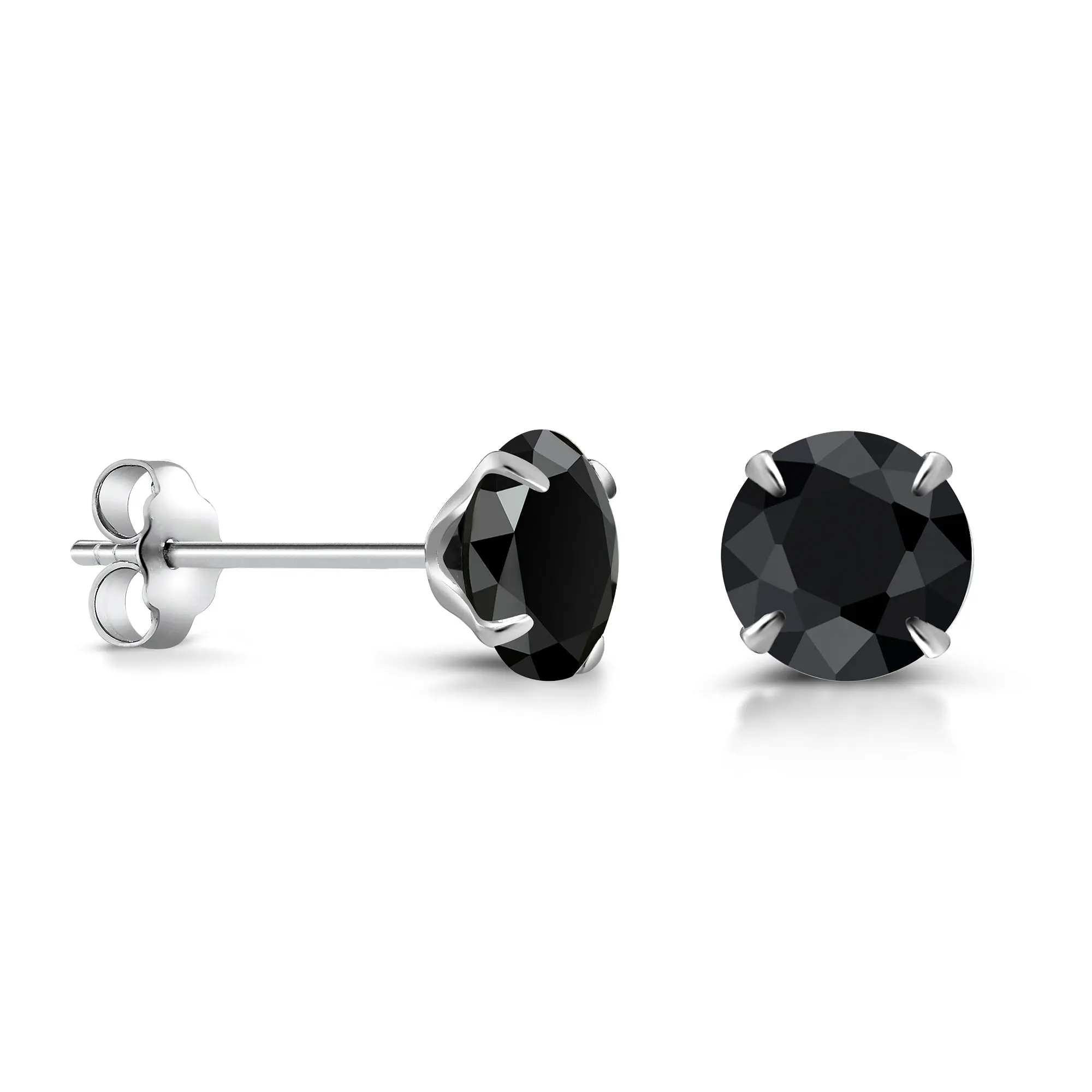 925 Sterling Silver Martini Stud Earrings, Black CZ Studs, Martini Set Push Back Studs, Dainty Martini Studs, Classic Martini studs, Hypoallergenic Studs