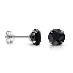 925 Sterling Silver Martini Stud Earrings, Black CZ Studs, Martini Set Push Back Studs, Dainty Martini Studs, Classic Martini studs, Hypoallergenic Studs