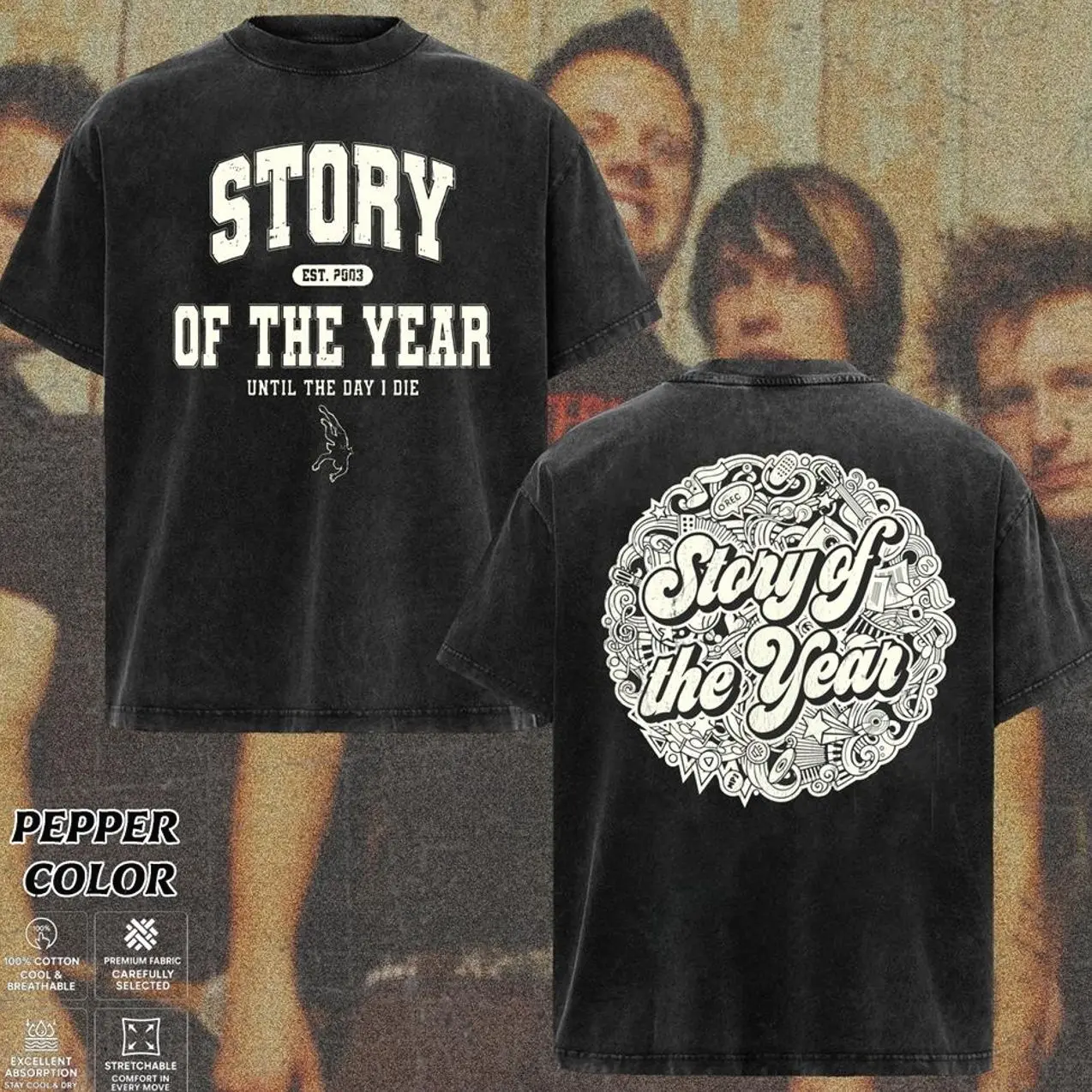 Story of the Year Band T-Shirt Collection, Stage Dive Graphic Tee, Retro Post-Hardcore Style Shirt, 2000s Emo Rock Inspired Shirts, Vintage Heavy Cotton Band Tee, Gift for Rock Music Lovers, Alternative Merch for Men & Women K8I