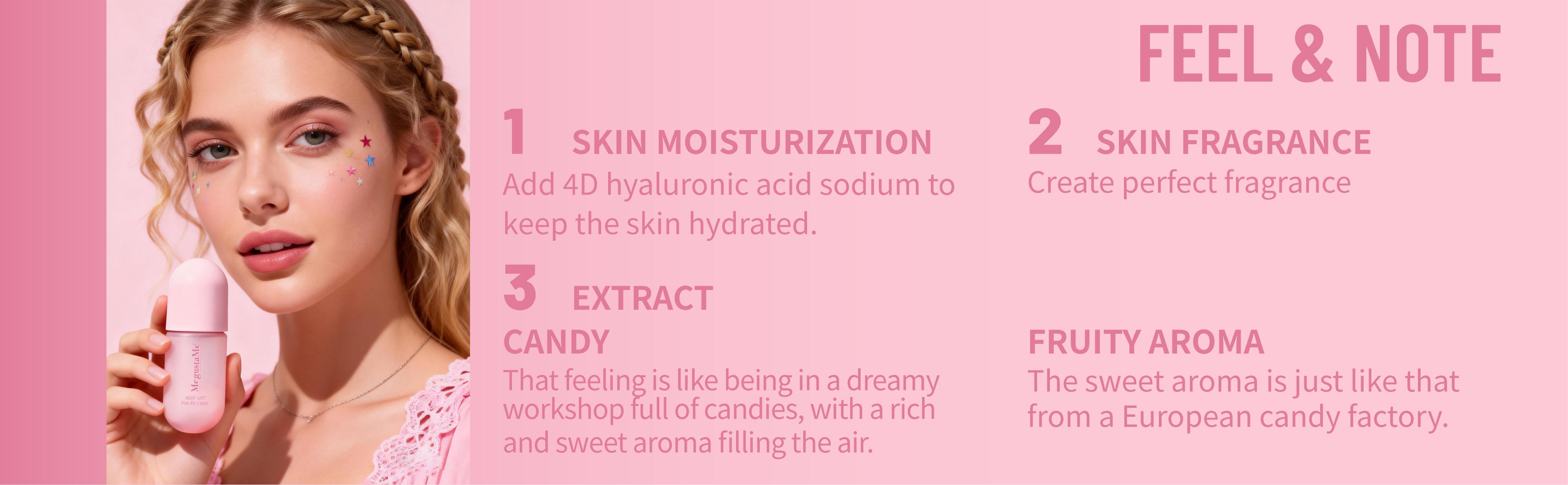 Powder Pig Candy Scent Body Spray, youthful floral and fruity sweetness, pseudo-body fragrance tool, long-lasting fresh scent, light and non-sticky