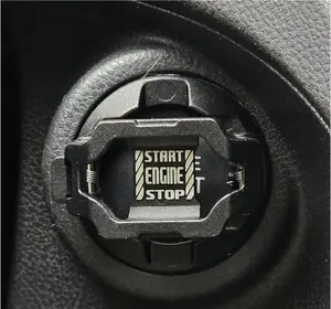 Cool Push to Start Button Cover, Engine Start Stop Button Cover,  Interior Accessories, Anti Scratch Universal Button Protective DIY Decoration,  for Men Women Black
