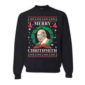 Blacklyly Ugly Christmas Sweater Mike Tyson Ugly Christmas Sweater Unisex Crewneck Sweatert Mens Crew Neck Mery Chrithmith Sweatshirt Unisex Sweatshirt Sweater Casual Comfort Long Sleeve Tops Sweatshirts
