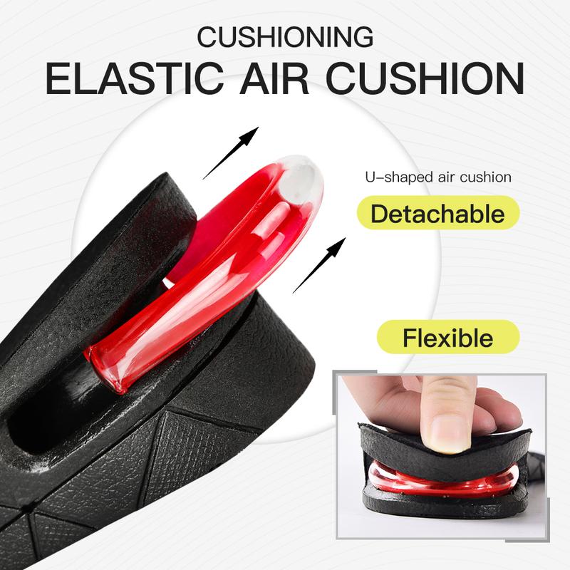 Height Increase Insole 3-Layer Air Cushion Heel Insert Lift Shoes Insole for Men and Women Invisible Elevator Adjustable Insoles