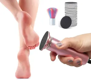 Electric Cocoon Remover with Speed Controller, Foot Filegrinding Tool for Men and Women, 60 Replacements, Paper Disc Skin Callouse Nail Art Stopper Pink Manicure Plug Cutics Smooth, Exfoliating Foot, Adults Nail Drill Bits Nail Drilling Machine