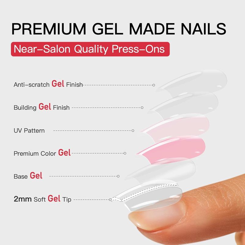 Blue French Tip Press On Nails | CurvLife Nail | 30pcs Medium Square Fake Nails | Crystal Glitter Accent Design | Easy Apply, Comfortable & Durable | Daily, Business & Party Nail Art
