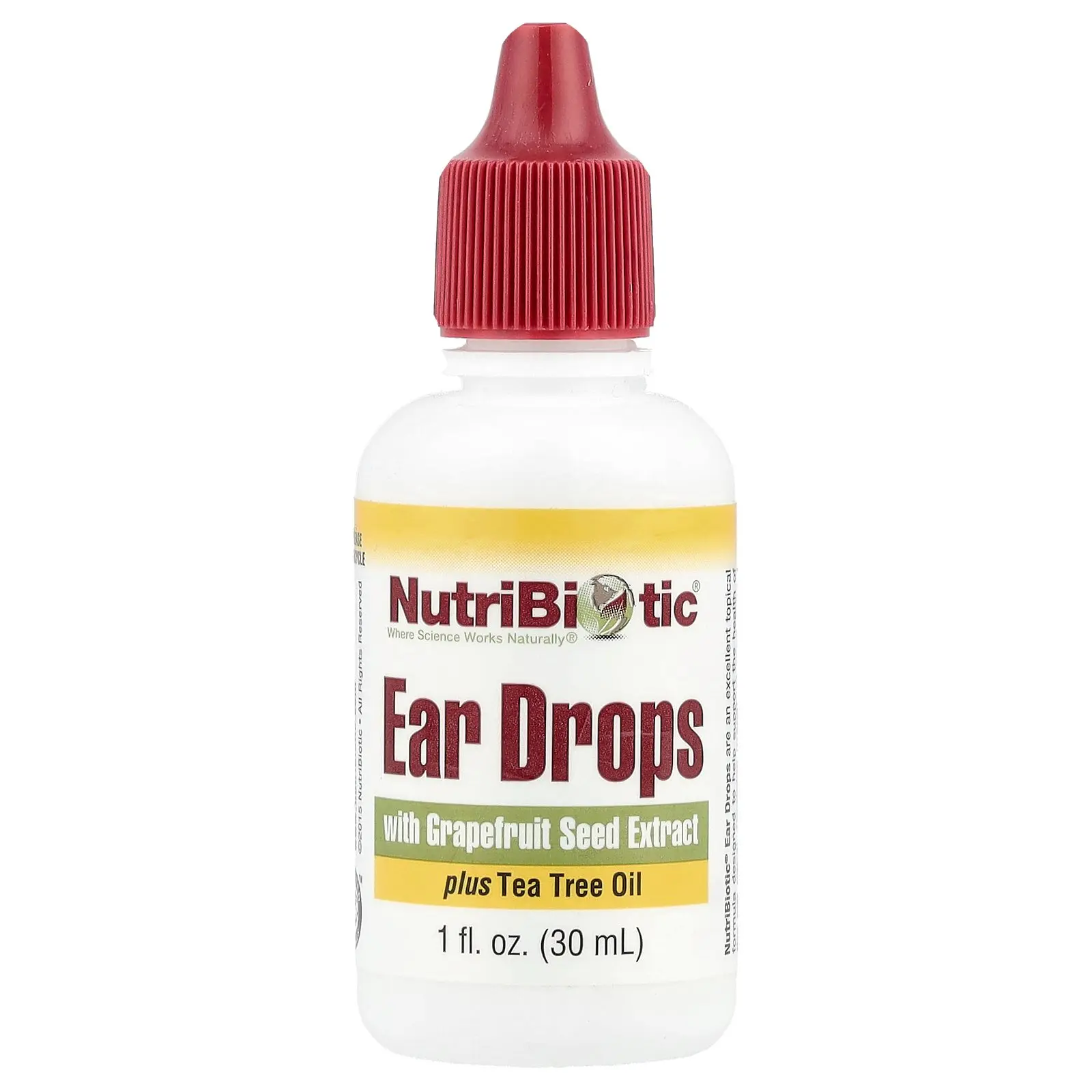 NutriBiotic Ear Drops with Grapefruit Seed Extract Plus Tea Tree Oil, 1 fl oz (30 ml)