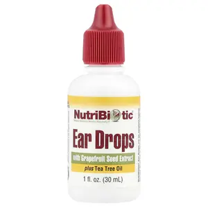 NutriBiotic Ear Drops with Grapefruit Seed Extract Plus Tea Tree Oil, 1 fl oz (30 ml)