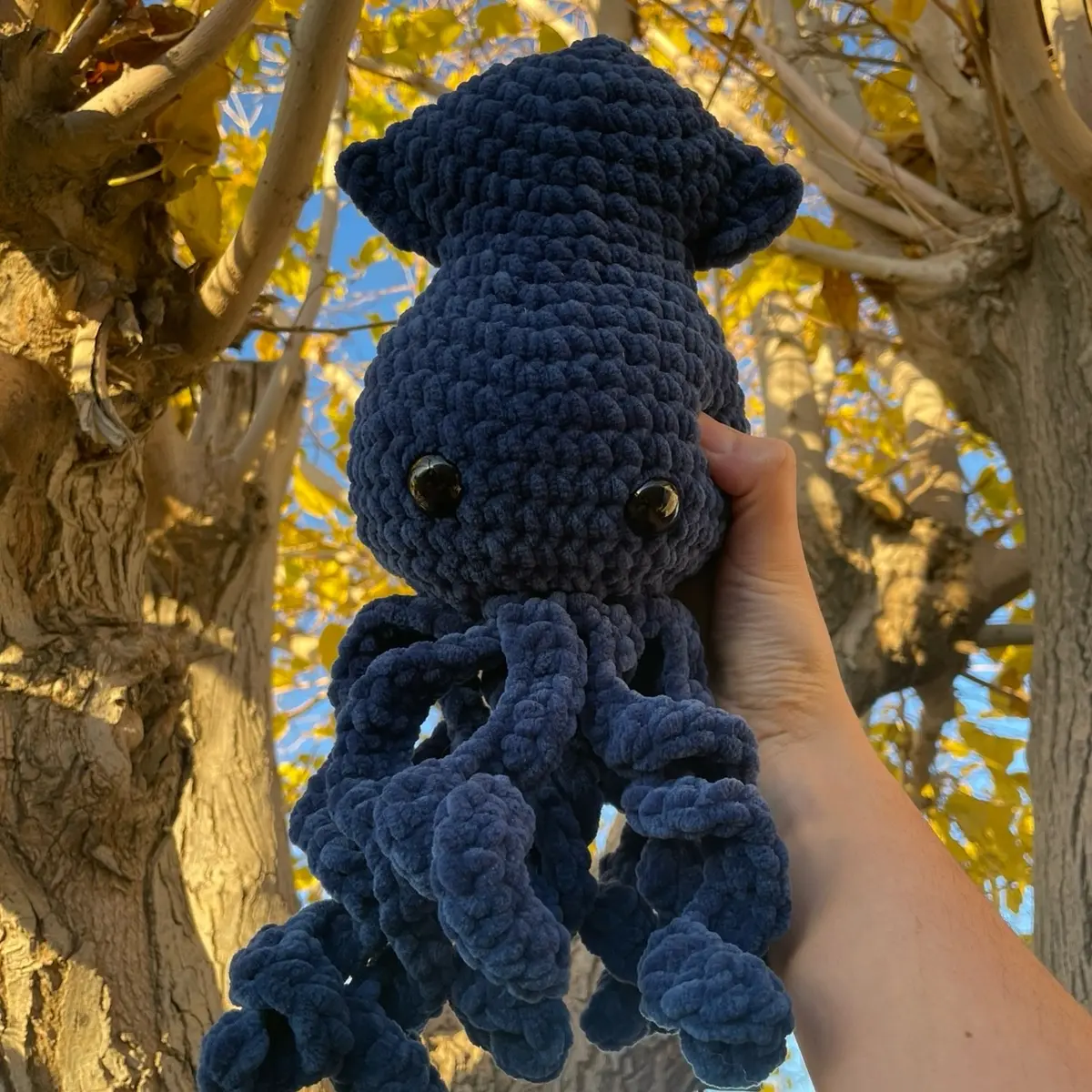 Dark Blue Squid Crochet Plush Dark Blue Squid Crochet Plush