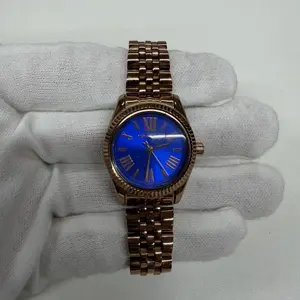 Pre-owned Other As Shown Shoulder Bags Michael Kors MK 3277 Rose Gold Tone Blue Dial Quartz Watch 14.5cm 13206