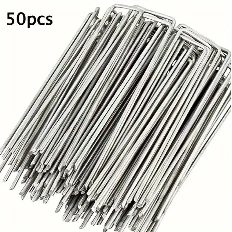 The U-shaped garden stake is very suitable for securing weed fabric, landscape nets and camping tents, Outdoor Camping Tent, Tent Stakes
