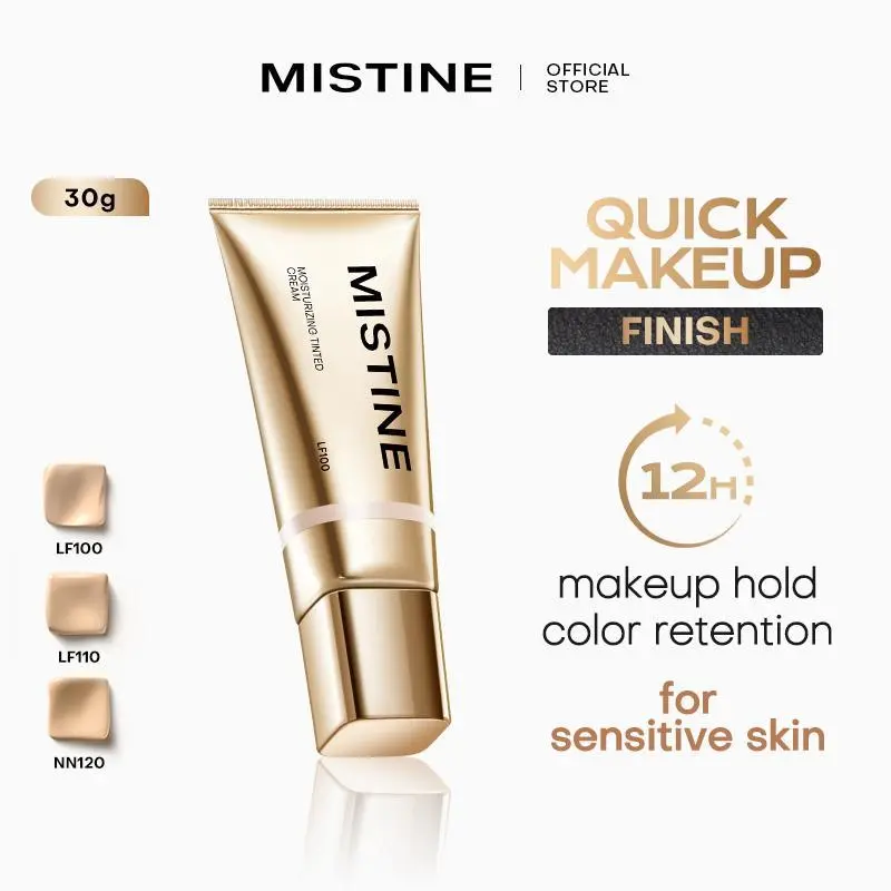Mistine Soft and Light Tinted Cream, Long-Lasting Foundation and Concealer for Even Skin Tone, Face Moisturizer for All Skin Types, 30g, Moisturizer For Face, Glycerin, Uneven Skin Tone