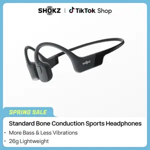 SHOKZ OpenRun - Open-Ear Bluetooth Bone Conduction Sport Headphones, Sweat Resistant Wireless Earphones for Workouts and Running, Built-in Mic