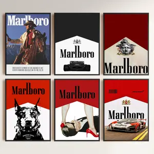 Marblor Designer Cigarette Series Racing Wall Art Chic Avant-Garde Feminist Poster Vintage-Inspired Canvas Print Empowered Besties Themed Decor Framed Unframed Options
