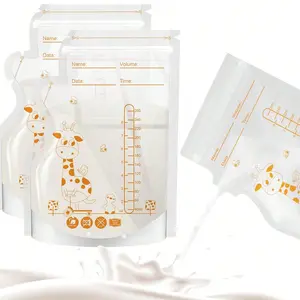 100pcs/60pcs/30pcs, 8oz/250ml Breastmilk Storage Bags, Double-Sealed Milk Storage Bags With Pour Spout For Breastfeeding, Self-Standing Bag, Space Saving Flat Profile For Refrigeration And Freezing