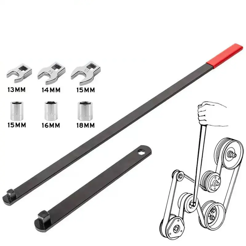 8PCS Serpentine Belt Tool Kit, Belt Tensioner Wrench Set for Install and Remove Serpentine Belts, Belt Tensioner Wrench Set 3/8" & 1/2" Drive for Engine Maintenance