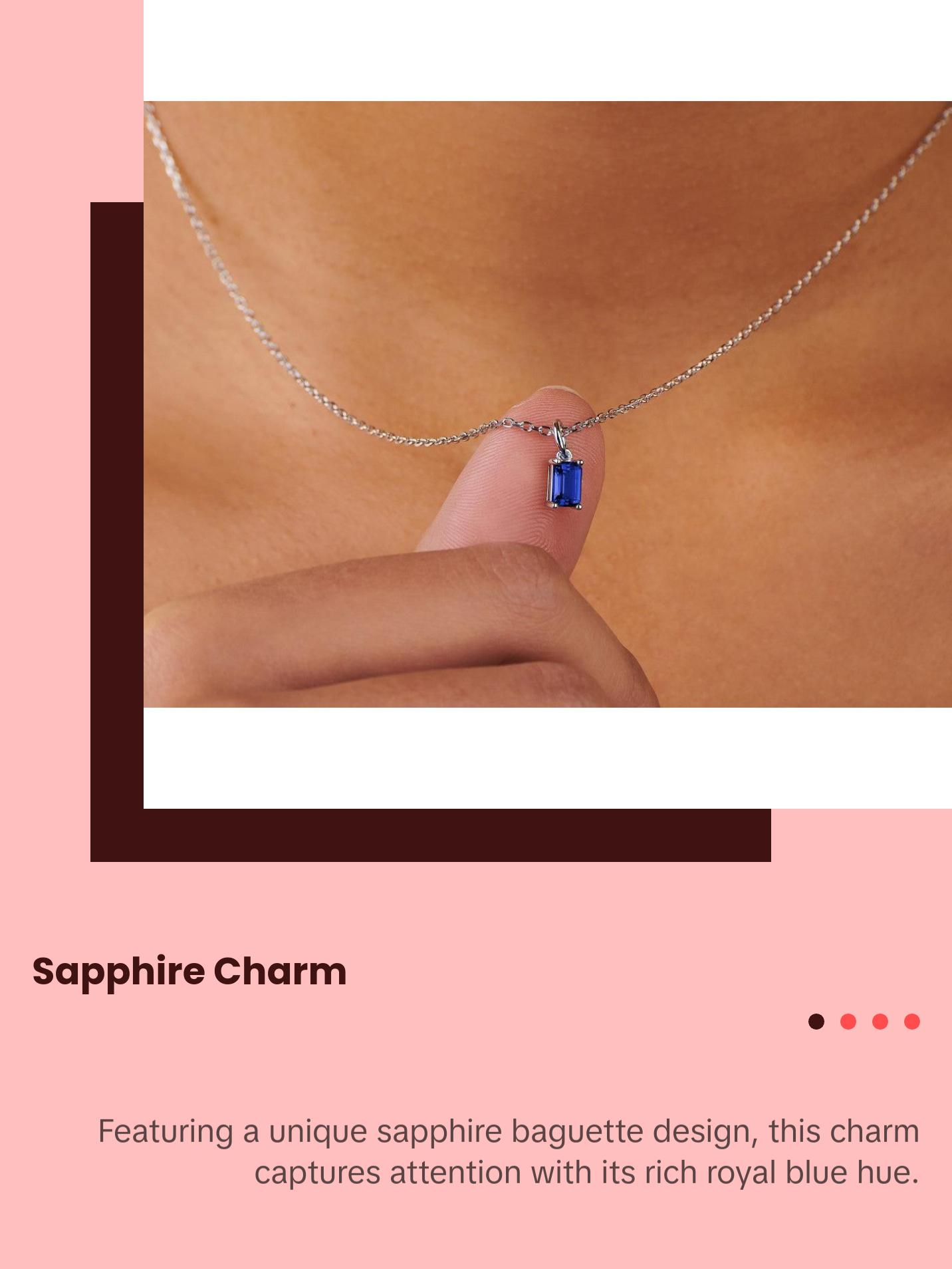 Sapphire Silver Charm