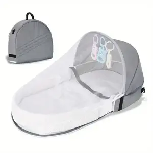 Portable Baby Bed, Multifunctional Foldable Baby Bed with Storage Bag, Detachable Baby Bed for Outdoor Travel, Travel Essentials