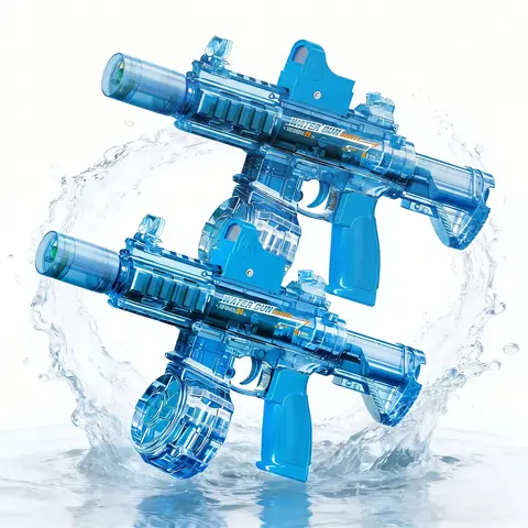 Automatic Electric Water Gun for Kids - 320cc High Capacity, 32 FT Range, Glowing Muzzle Party-Ready Light, Powerful Outdoor Summer Toy, Adult Pool/Sand Play Gift