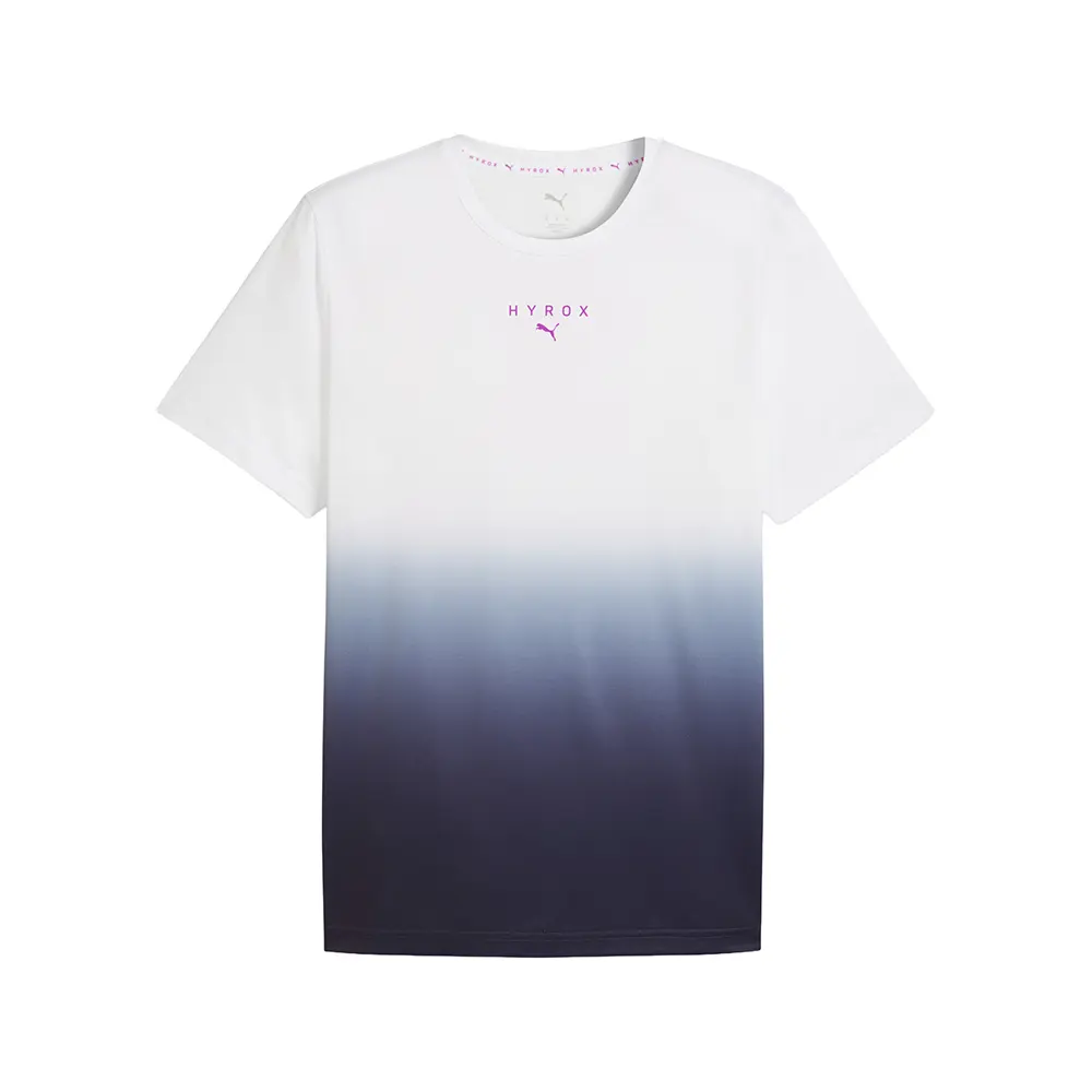 PUMA Mens X Hyrox Graphic Crew Neck Short Sleeve Athletic Casual Tops Casual - White
