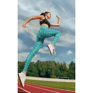 Cash Money Pattern Leggings Aquamarine With One Hundred Dollar Bills from HeroicU