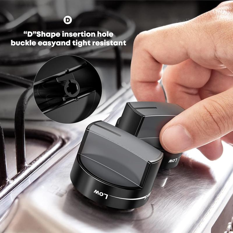 4 Packs Upgraded W10339442 Gas Stove Knobs, Cooktop Surface Burner Control Knobs Replacements, Compatible with Whirlpool Gas Range/Stove/Oven, Replaces WPW10339442 PS11753188 ect