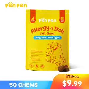PENPEN Dog Allergy-relief soft chews, Omega 3 for Itching Skin Immune Support Peanut Butter Flavor 24 Months Supply