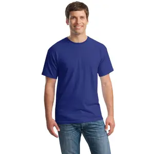 Gildan Menswear Adult Unisex Heavy Cotton™ 5.3 oz. Plain Round Neck Seamless Casual T-Shirt - Cobalt Purple, Classic