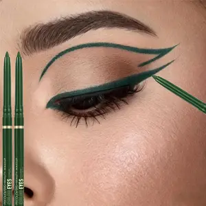 1PC Green Matte Waterproof Eyeliner Gel Pencils – Creme Gel Liner, Creamy And Smooth Texture, Easy to Apply, Sweat-Proof And Long-Lasting, Multifunctional for Eyeshadow or Base, Creating Vibrant Eye Makeup, Eye Makeup Product