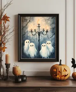 Halloween Ghost Candelabra Home Decor Unframed 8x10 Premium Matte Art Print Artistic Room Decoration Wall Photo Poster