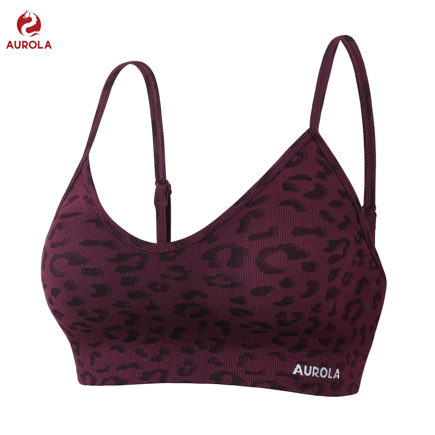 AUROLA Leopard Sports Bras for Women,Backless Padded Strappy Seamless Workout Gym Yoga Active Tops summerwins