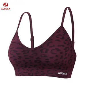 AUROLA Leopard Sports Bras for Women,Backless Padded Strappy Seamless Workout Gym Yoga Active Tops summervibes