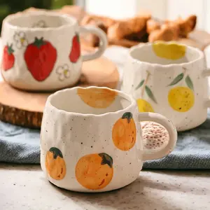Ceramic Fruit Painted Mugs