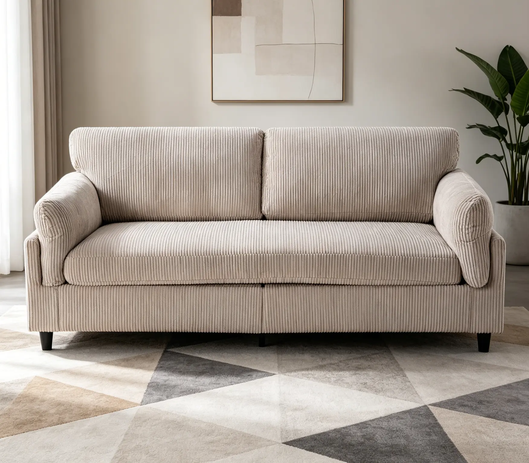 82.6-Inch Soft Fabric Upholstered Loveseat, Indoor Furniture for Living Room, Bedroom