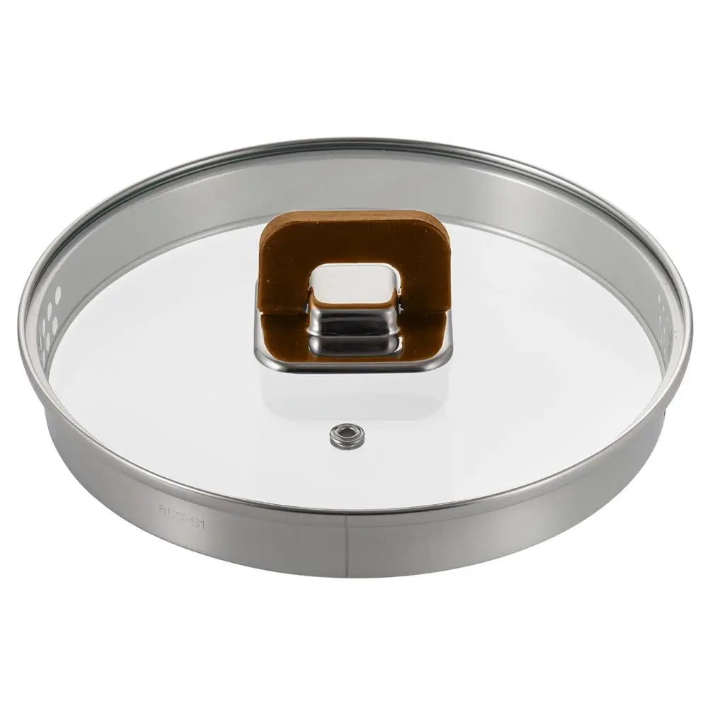 3.1 Qt Saucepan Lid - Brown | See-Through Tempered Glass Lid - Oven Safe, Dishwasher Safe & Easy Clean - Daily Home Cooking Accessory