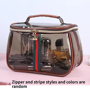 New Transparent Makeup Bag for Women, Large Capacity Cosmetic Bag, Waterproof Travel Toiletry Bag with Zipper, Cosmetic Travel Bags, Makeup Pouch, Beauty Bag