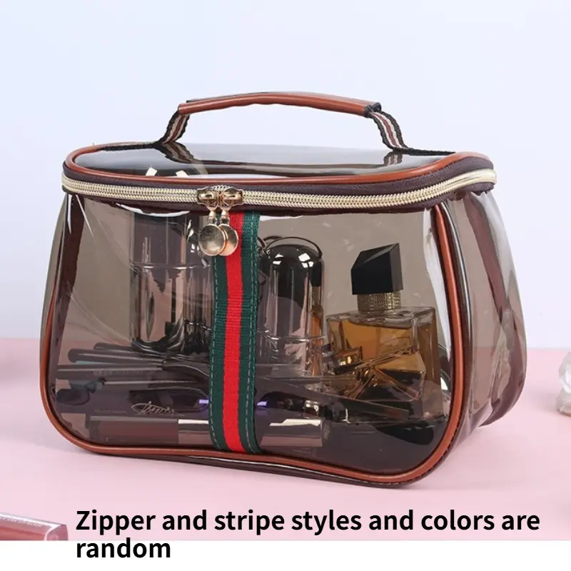 New Transparent Makeup Bag for Women, Large Capacity Cosmetic Bag, Waterproof Travel Toiletry Bag with Zipper, Cosmetic Travel Bags