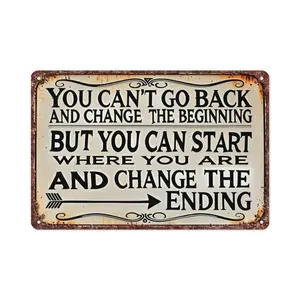 Vintage Tin You Can'T Go Back Sign Retro Metal ign Suitable For Home Street Shop Garage Bar Use Plaque 8x12 Inch