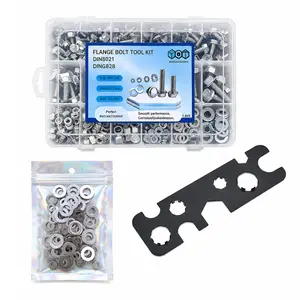 330PCS Metric Hex Flange Bolts Nuts & Washers Assortment Kit + 9-in-1 Faucet Aerator Wrench Tool | Zinc Plated Fastener Hardware Set for Automotive, Motorcycle, Plumbing & DIY Repair