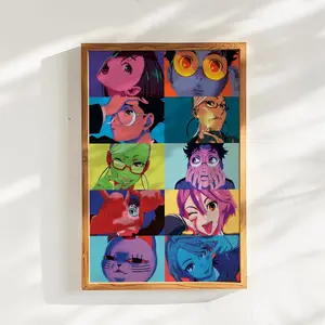 Dandadan Collage Style Poster, Neon Wall Art, Anime Decor, Home Aesthetic Print