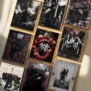 Pretty Famous Band S-sleep Token Painting Calligraphy Waterproof & Scratch-Resistant Canvas Art - Premium Oil Painting Style Wall Decor For Living Room, Bedroom, Kitchen & Café, Perfect Holiday & Party Gift