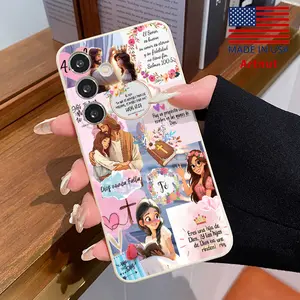 Phone Case Compatible with Galaxy S24 Plus S25 S23 S22 Ultra S22+ Spiritual Dialogue Illustration Liquid Silicone TPU Lens Protection Soft Cover for Girl