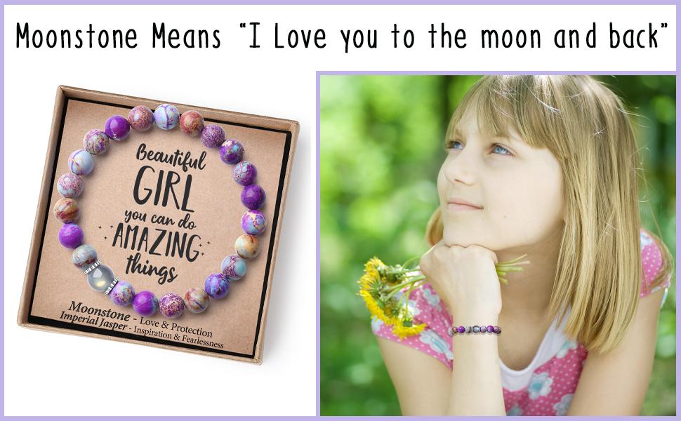 Handmade Gifts for Kids/Teen Girls/Adults-Love/Encouragement-Natural Crystal Bracelets