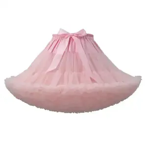 Womens 3-Layered Pleated Tulle Petticoat White Black Pink RedTutu Puffy Party Cosplay Skirt Womenswear Bottom Cute Maxi Basic Minimalist